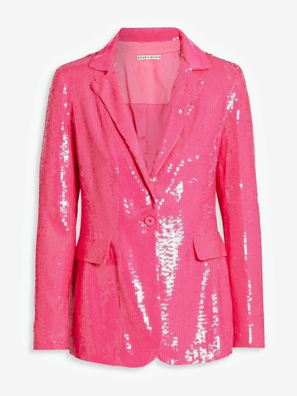 alice + olivia Macey Sequin Blazer Pink Size 4
